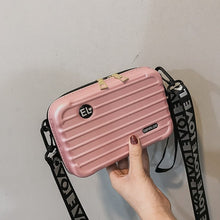 Load image into Gallery viewer, Women Mini Suitcase Shape Crossbody Bag Fashion High Quality Small Shoulder Bag with Wide Letter Strap Girl Clutch Handbag