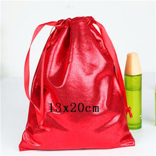 Load image into Gallery viewer, Soft PU Leather Sequin Pink Drawstring Pouch Bag/ Wedding candy packing Drawstring Pouch